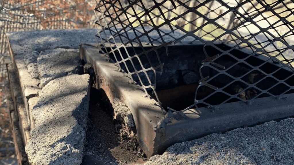 damaged wire mesh on Chimney Cap