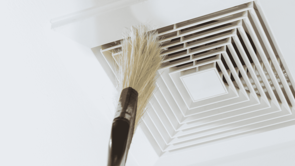 DIY air duct cleaning with brush