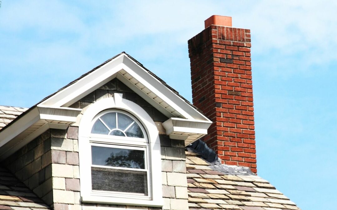 A brick chimney that needs chimney maintenance